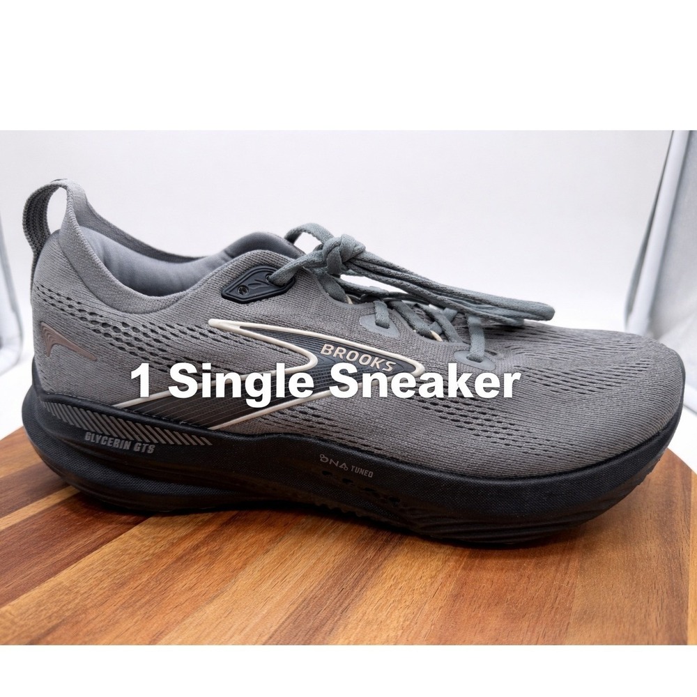 Brooks Right Single Sneaker Men's Size 10 Glycerin GTS 22 Shoes Grey Black  0376
